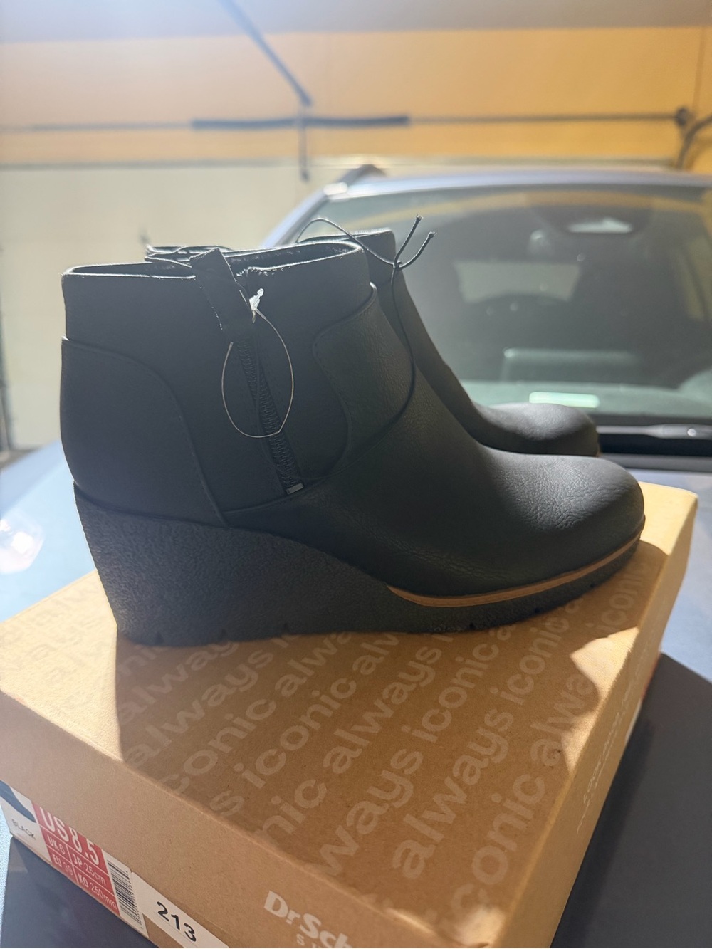 “New” Dr. Scholl's Black Wedge Ankle Boots size6.5,8.5